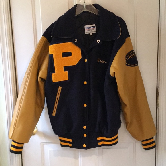 Varsity Cheering Leather/ Wool Jacket Small - Picture 7 of 11